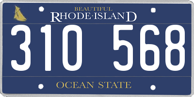 RI license plate 310568