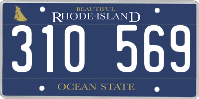 RI license plate 310569