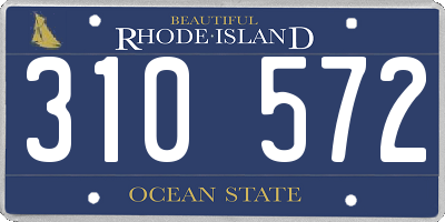 RI license plate 310572