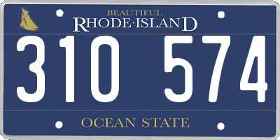 RI license plate 310574