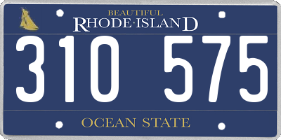 RI license plate 310575