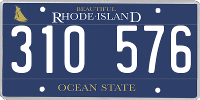 RI license plate 310576