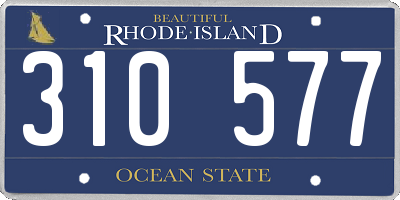 RI license plate 310577