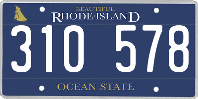 RI license plate 310578