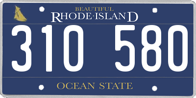 RI license plate 310580