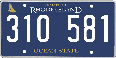 RI license plate 310581