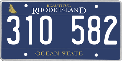 RI license plate 310582