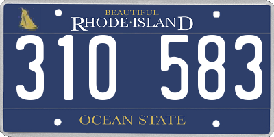RI license plate 310583