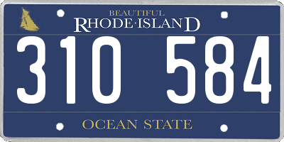 RI license plate 310584
