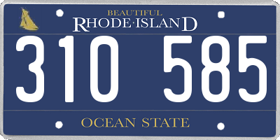 RI license plate 310585