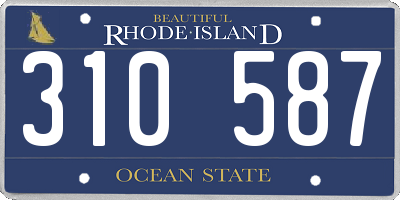 RI license plate 310587