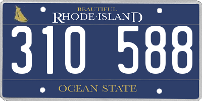 RI license plate 310588