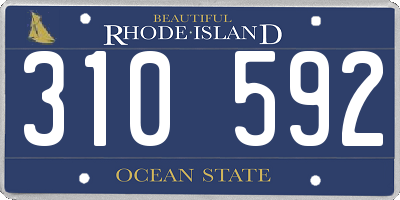 RI license plate 310592