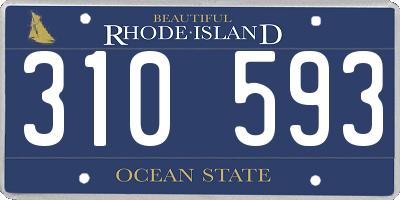 RI license plate 310593