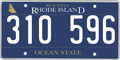 RI license plate 310596