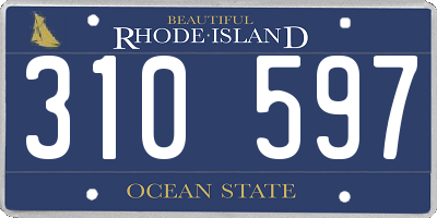 RI license plate 310597