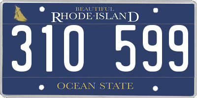 RI license plate 310599