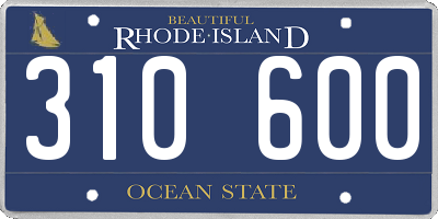 RI license plate 310600