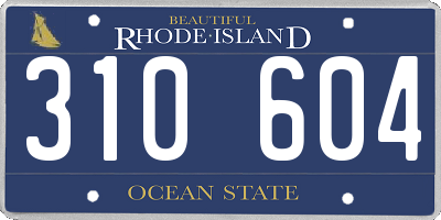 RI license plate 310604