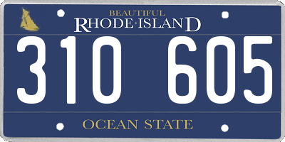 RI license plate 310605