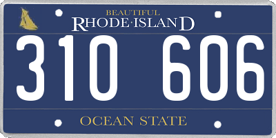 RI license plate 310606