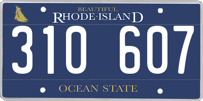 RI license plate 310607