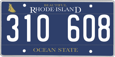 RI license plate 310608