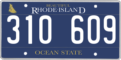 RI license plate 310609