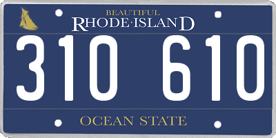 RI license plate 310610