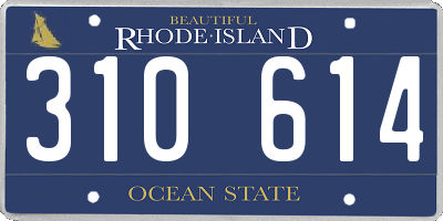 RI license plate 310614