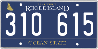 RI license plate 310615