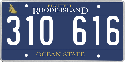 RI license plate 310616