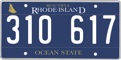 RI license plate 310617