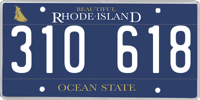 RI license plate 310618