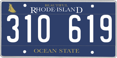 RI license plate 310619