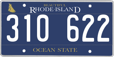 RI license plate 310622