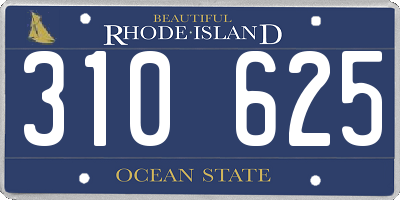 RI license plate 310625