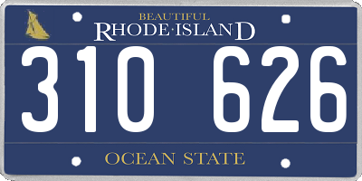 RI license plate 310626