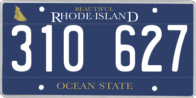 RI license plate 310627