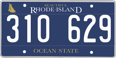RI license plate 310629