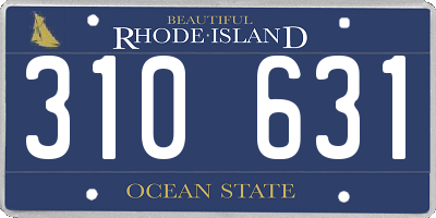 RI license plate 310631