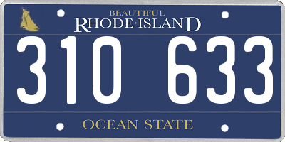 RI license plate 310633
