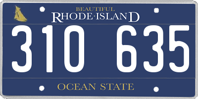 RI license plate 310635