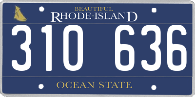 RI license plate 310636