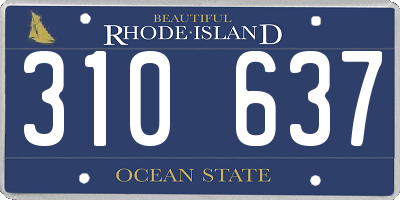 RI license plate 310637
