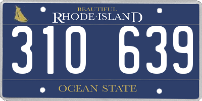 RI license plate 310639