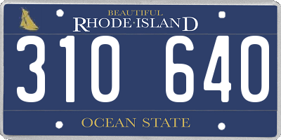 RI license plate 310640