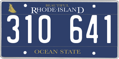 RI license plate 310641