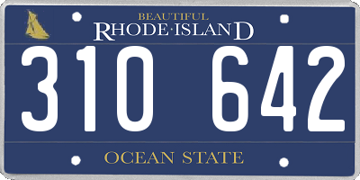 RI license plate 310642