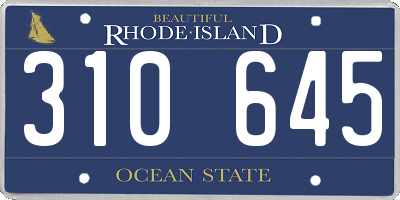 RI license plate 310645
